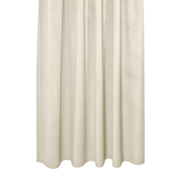 Kremowa zasłona welurowa na taśmie marszczącej Sara 101