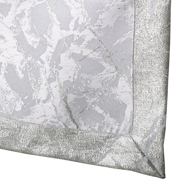 Bieżnik na stół plamoodporny, srebrny marmurek, mankiet 5