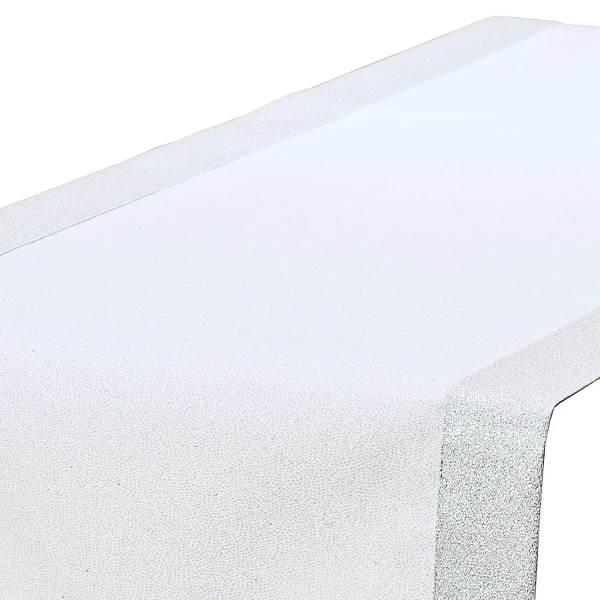 Bieżnik plamoodporny z mankietem O5 Srebrny Błysk LX-6477-