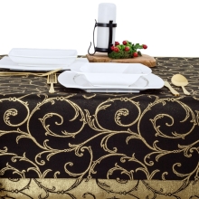 Obrus plamoodporny LX-6184-1268 czarno-złoty O5, prostokątny