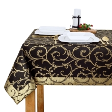 Obrus plamoodporny LX-6184-1268 czarno-złoty O5, prostokątny