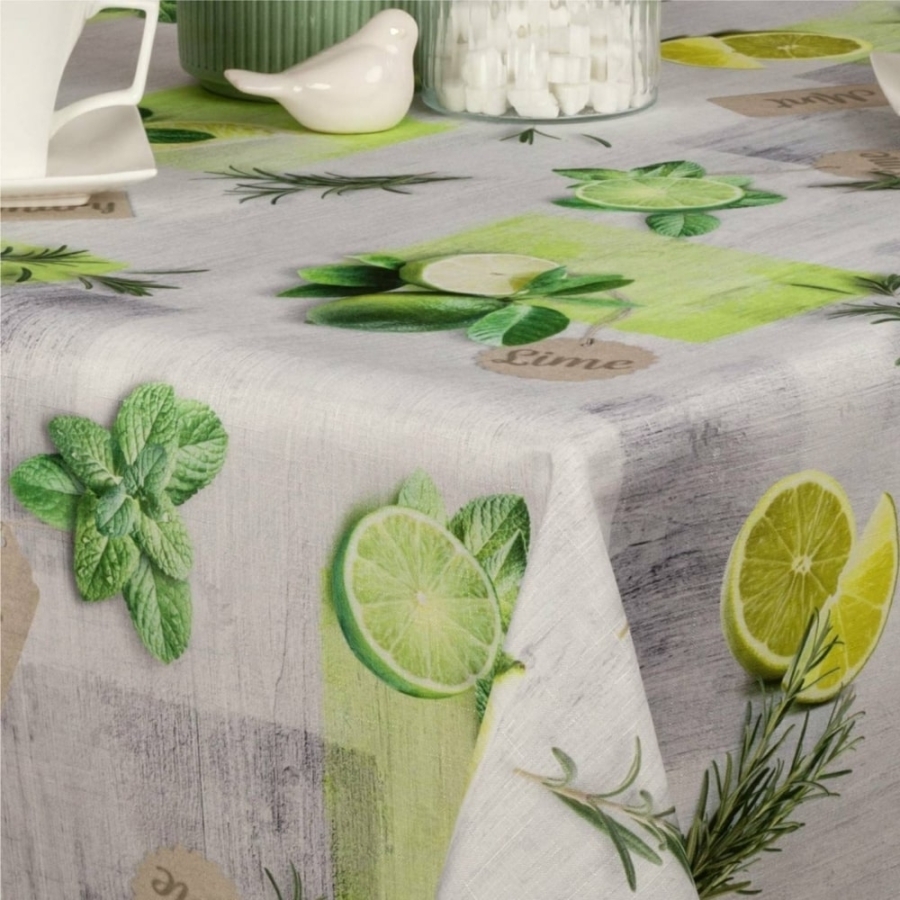 Obrus plamoodporny Minos DPN E11467-101 U3 cytryny, prostokątny