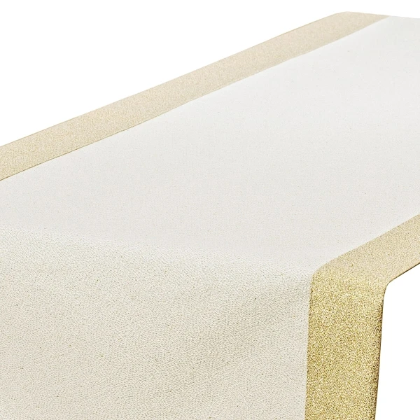 Bieżnik plamoodporny Złoty Błysk z mankietem O5