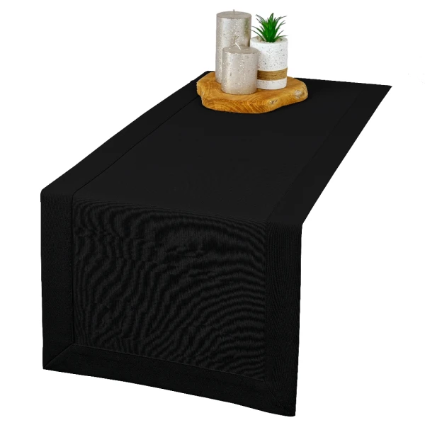 Bieżnik plamoodporny Maxima czarny (6018) z mankietem O5