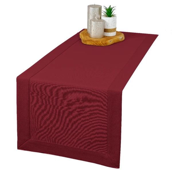 Bieżnik plamoodporny Maxima bordowy (6723) z mankietem O5