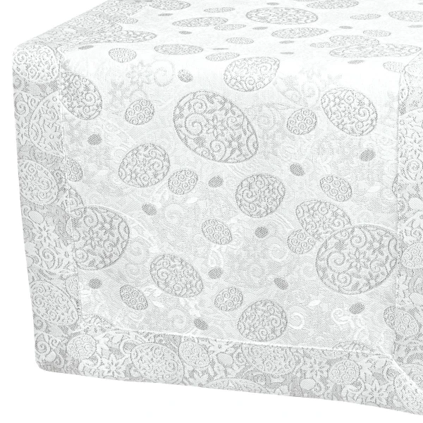 Bieżnik wielkanocny Srebrne Pisanki