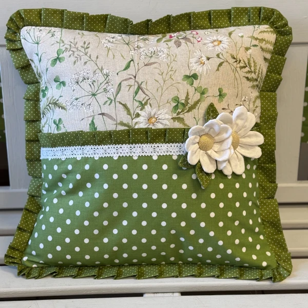 Poszewka Zielona- Kwiatki