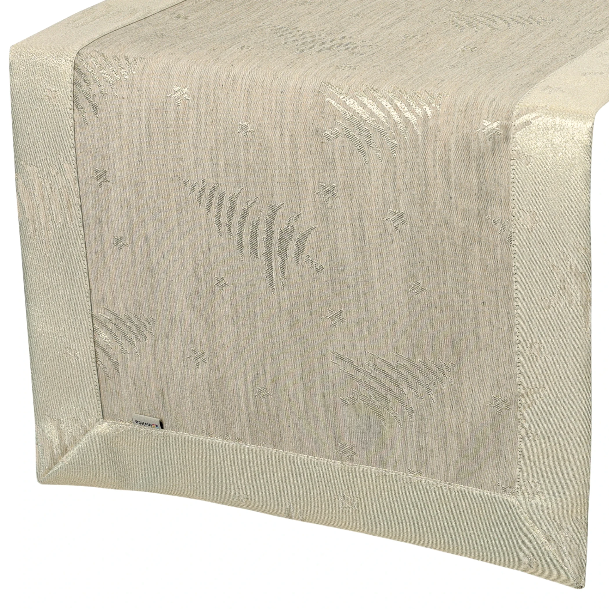 Bieżnik świąteczny w Złote Choinki i Gwiazdki z mankiete