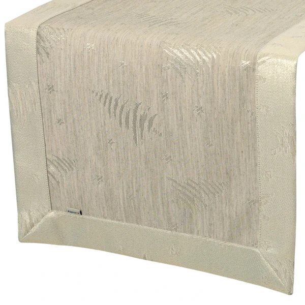 Bieżnik świąteczny w Złote Choinki i Gwiazdki z mankiete