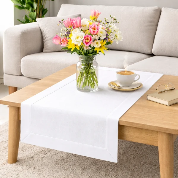 Bieżnik plamoodporny P130 biały O5