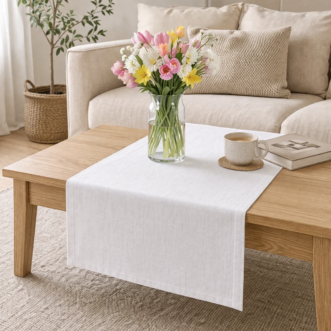 Bieżnik plamoodporny P130 biały O3