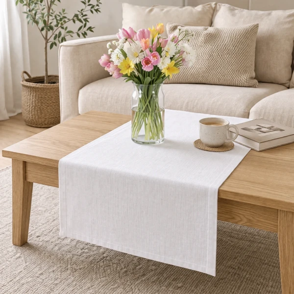 Bieżnik plamoodporny P130 biały O3