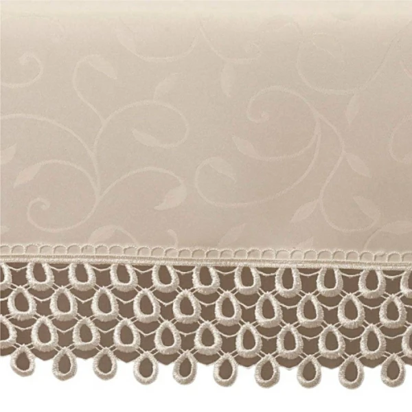 Obrus plamoodporny Dafne ecru z gipiurą G0609