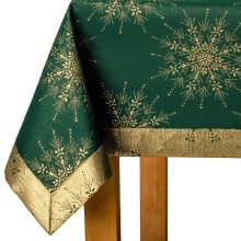 Obrus świąteczny bożonarodzeniowy LX-33213 zielono-złoty