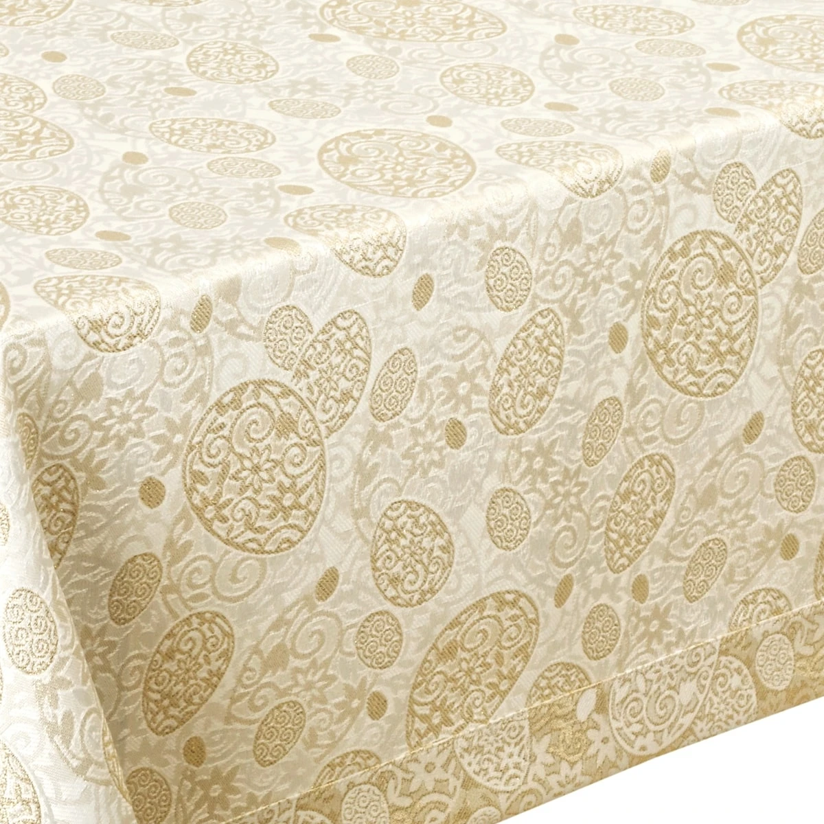 Obrus wielkanocny LX-Pisanki-Z kremowo-złoty