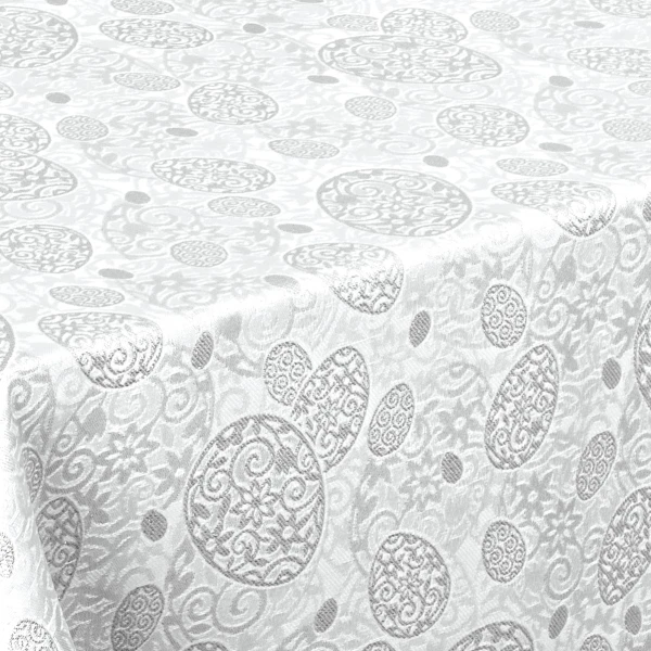 Obrus wielkanocny Srebrne Pisanki