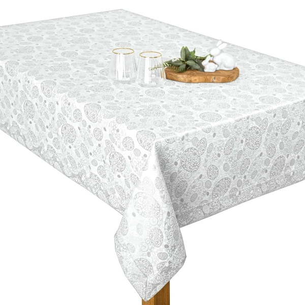 Obrus wielkanocny Srebrne Pisanki