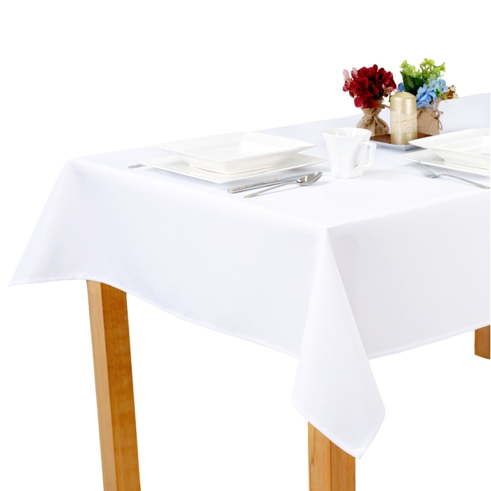 Obrus Plamoodporny Biały Gładki - Simon