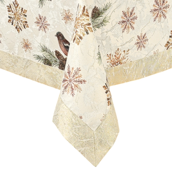 Obrus Bożonarodzeniowy Plamoodporny – Ptaki i Śnieżynki
